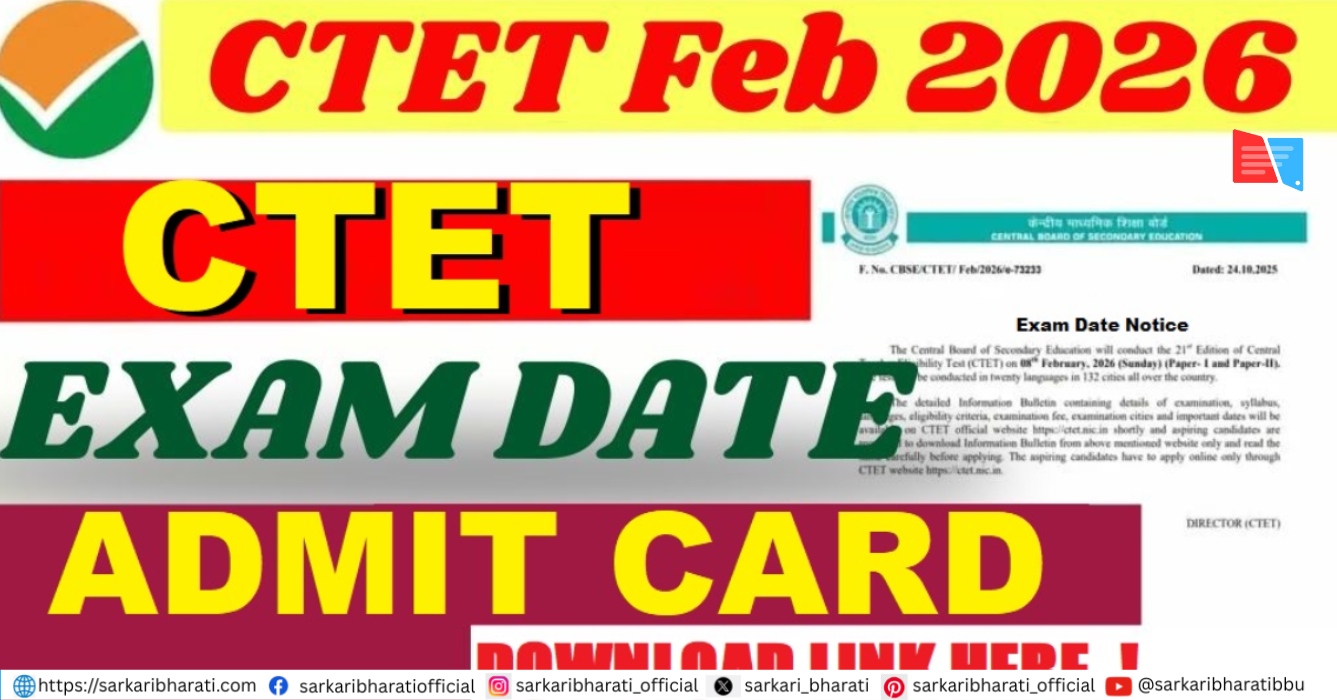 CTET February Exam Date 2026 – Out | Application Schedule, Fee & Admit Card