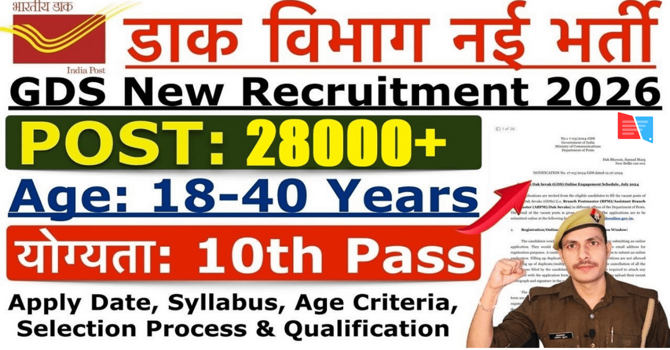 India Post GDS Recruitment 2026 Apply Online – 28000 Posts Notification