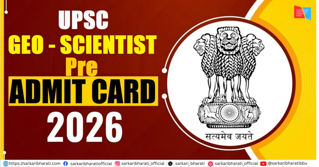 UPSC Geo Scientist Pre Admit Card 2026