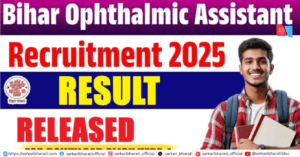 Bihar SHS Ophthalmic Assistant Result 2026 Out