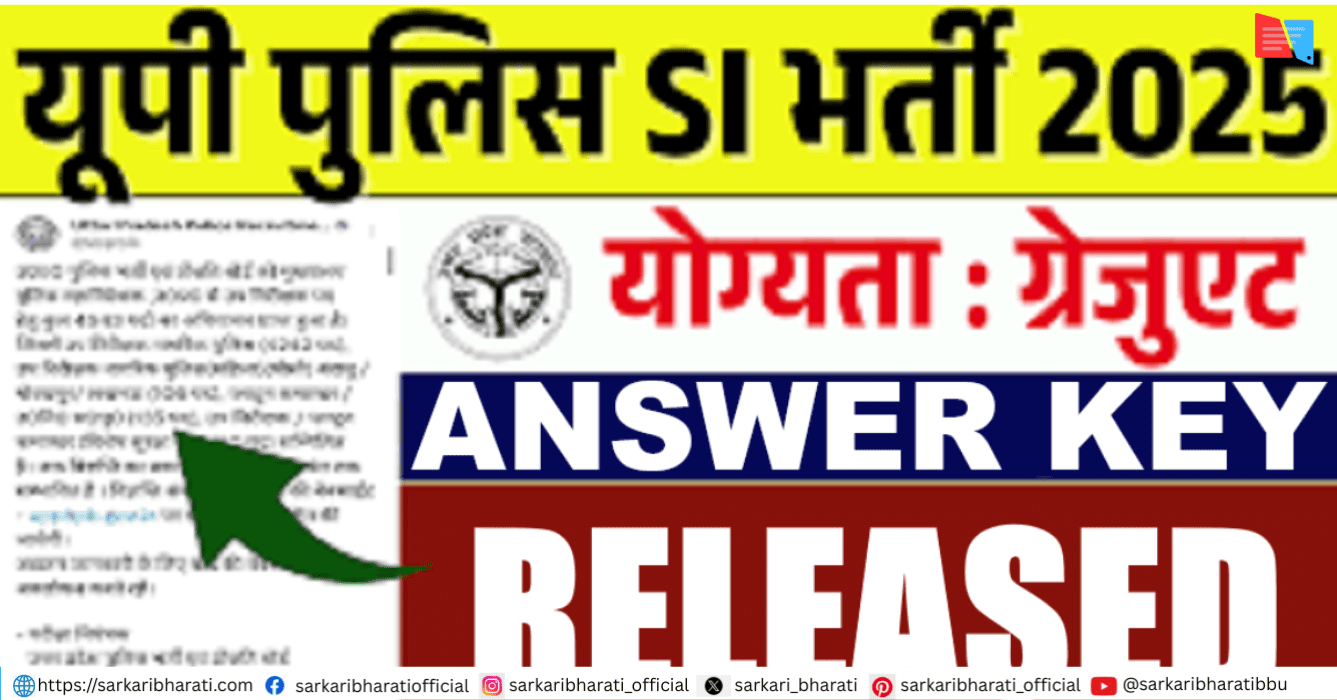 UP Police SI Answer Key 2026 Out – Download