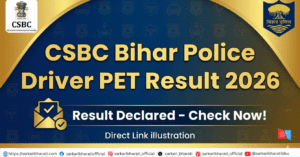 CSBC Bihar Police Driver PET Result 2026 Out
