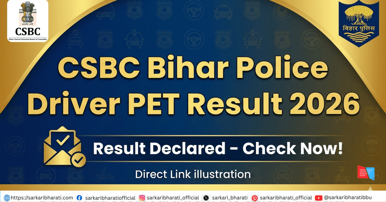 CSBC Bihar Police Driver PET Result 2026 Out