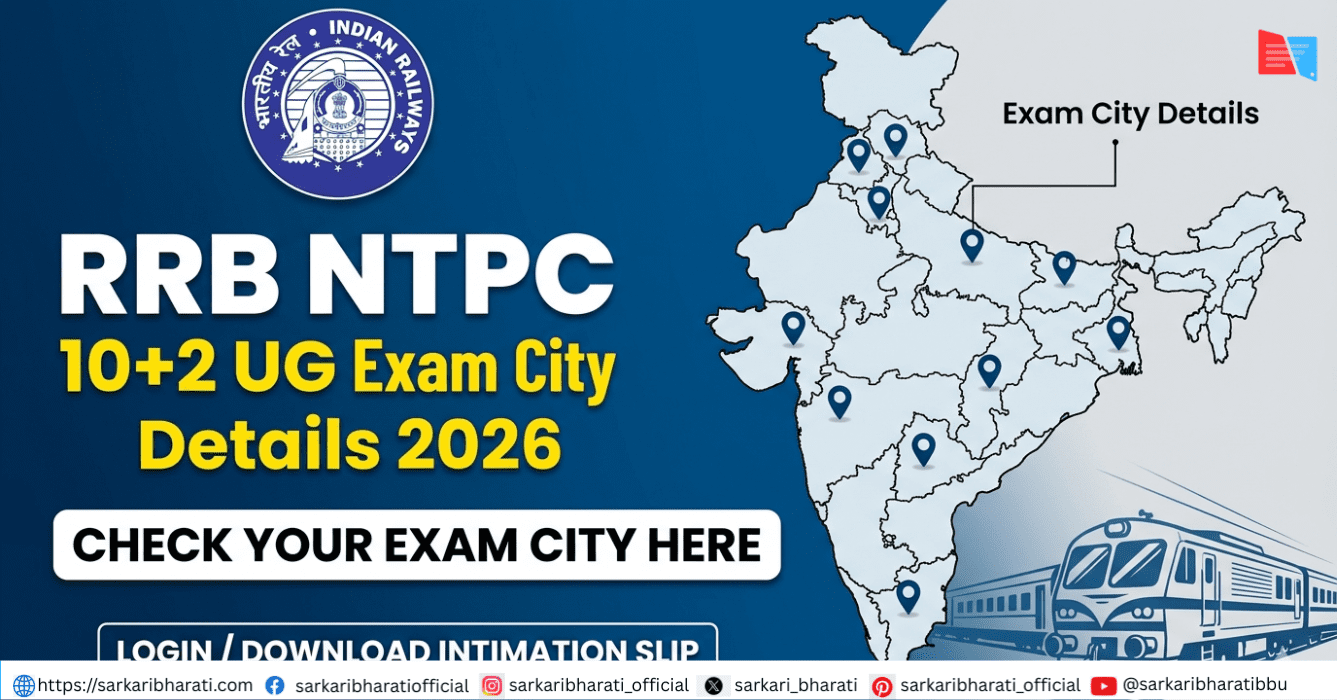 RRB NTPC 10+2 UG Exam City Details 2026