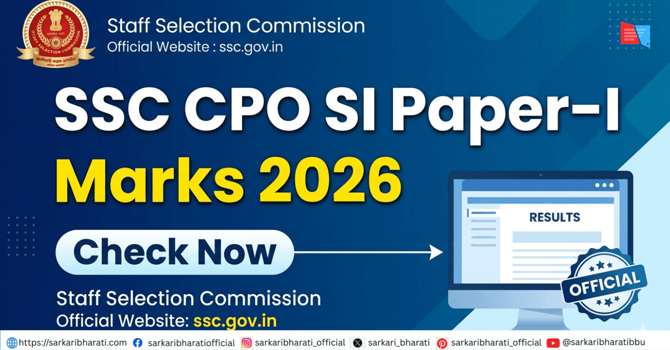 SSC CPO SI Paper-I Marks 2026 Out – Download